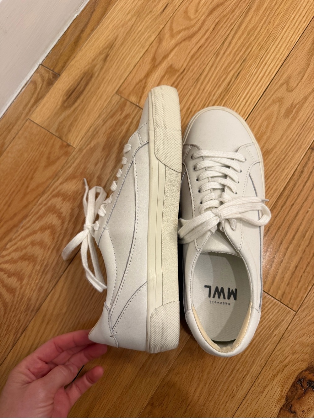 Madewell White Low-Top Leather Sneakers - Picture 3 of 3